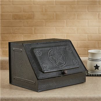 Black Metal Pierced Star Storage Box