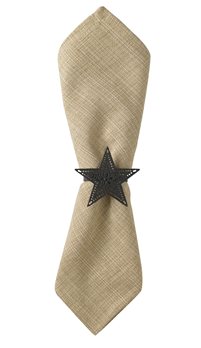 Black Star Napkin Ring - Pierced