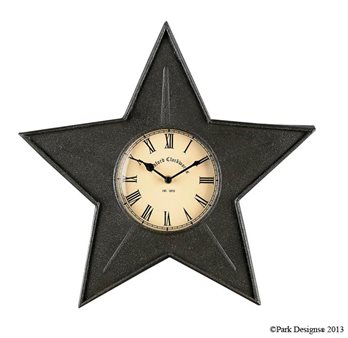 Black Star Metal Clock