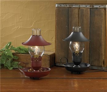 Chamberstick Lamp W/Shade 9" Black