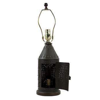 Punched Revere Lamp 19" Black