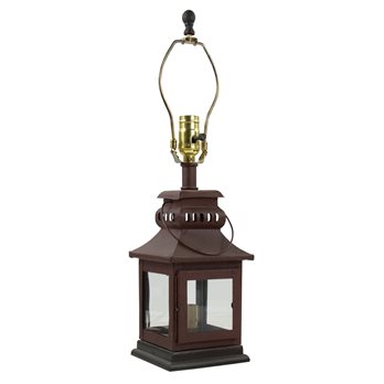 Iron Lantern Lamp 20" Red