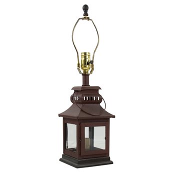 Iron Lantern Lamp 20" Red