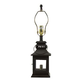 Iron Lantern Lamp 20" Black