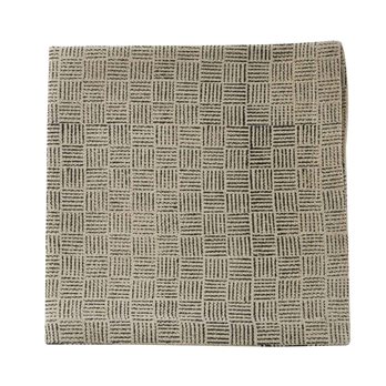 Black And Natural Block Print Napkin