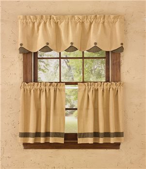 Brlp&Chk Lined Sclp Valance 58X15 Bk