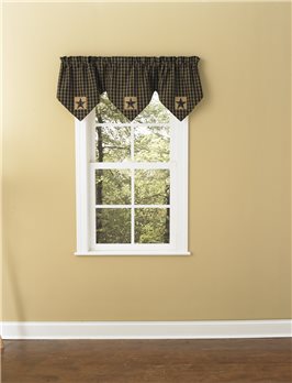 Sturbridge Patch Lined Triple Point Valance, Black