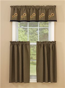 Sunflower Check Lined Valance 60X14