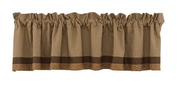 Shade Of Brn Lined Brdr Valance 72X14