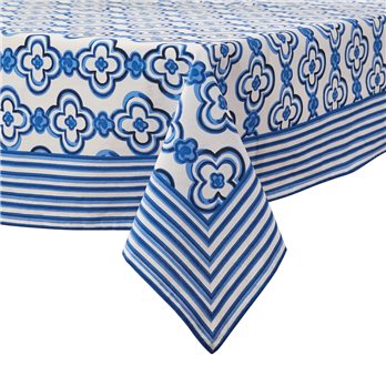 Geo Tablecloth 54X54 - Blue