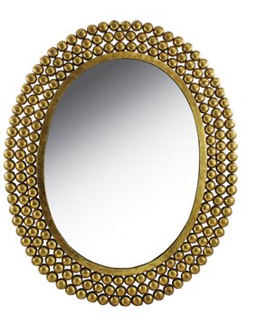 Oval Nailhead Mirror