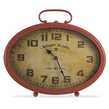 Oval Filagree Table Clock