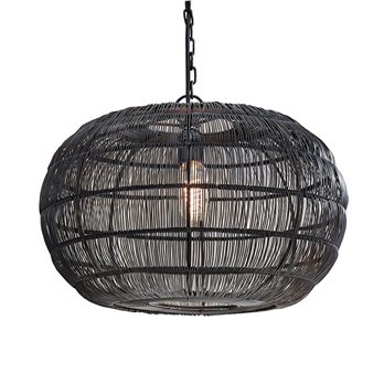 Black Iron Wire Pendant Lamp - Round