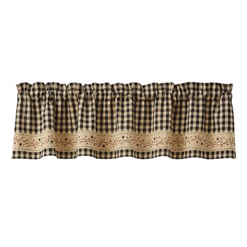 Berry Gingham Lined Bordered Valance 60X14