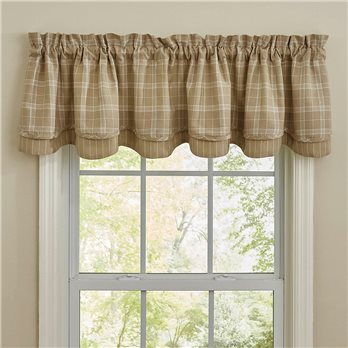 Fieldstone Plaid Lined Lyrd Valance Cream