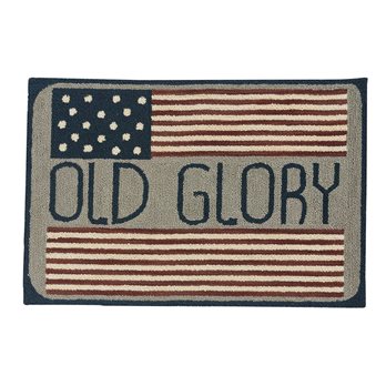 Old Glory Hooked Rug 2X3