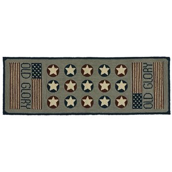 Old Glory Hooked Rug Runner 2X6