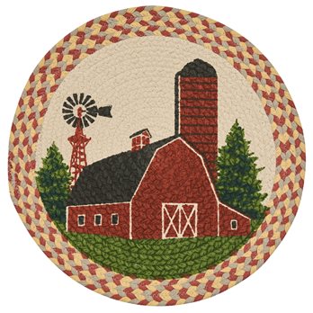 Barn Printed Braided Placemat 15" Dia