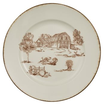 Down On The Farm Toile Salad Plate
