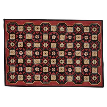 Folk Star Hooked Rug 4'X6'