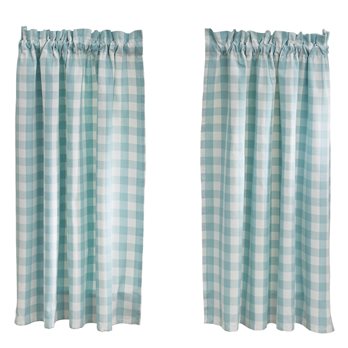 Gingham Check Tiers 72X36 Aqua