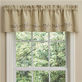 Cotton Wreath Lined Valance 60X14