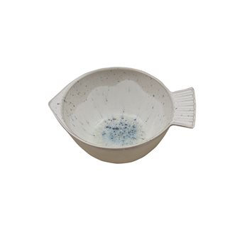 Blue Speckled Fish Shaped Bowl