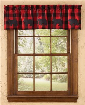 Buffalo Check Bear Lined Valance 60X