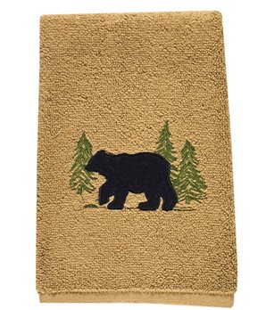 Black Bear Terry Fingertip Towel