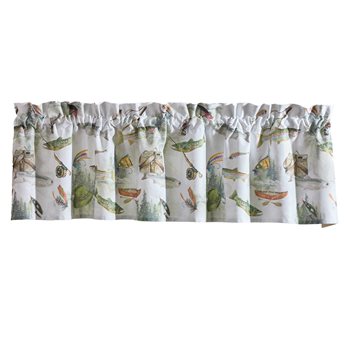 Fly Fishing Printed Valance 60" X 14"