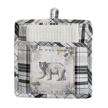 Refined Rustic Pocket Potholder Set