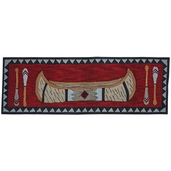 Wilderness Canoe Hooked Rug Runner 2X6