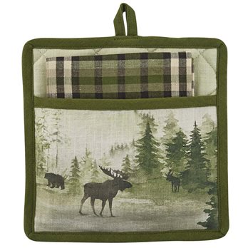 Watercolor Wildlife Pocket Potholder Set
