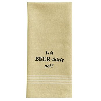Beer-Thirty Yet Emb Dishtowel