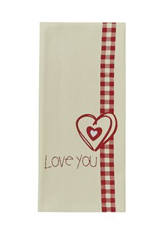 Love You Printed Dishtowel