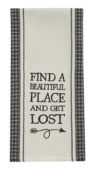 Find A Beautiful Place Embroidered Dishtowel