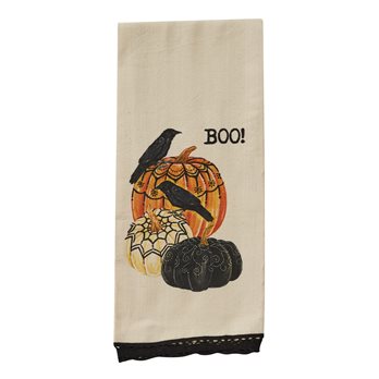 Boo And Pumpkins Dishtowel