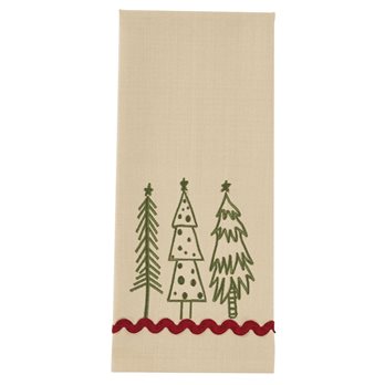 Embroidered Trees Dishtowel