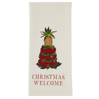 Christmas Welcome Embroidered Dishtowel