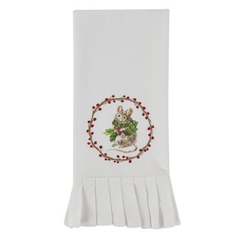 Farmhouse Mouse Printed/Embroidered Flour Sack Dishtowel