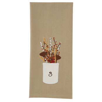 Fall Crock Appliqued Dishtowel