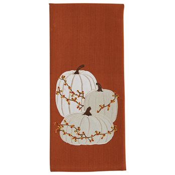 Cream Pumpkins Dishtowel