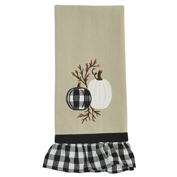 Check And Cream Pumpkin Dishtowel