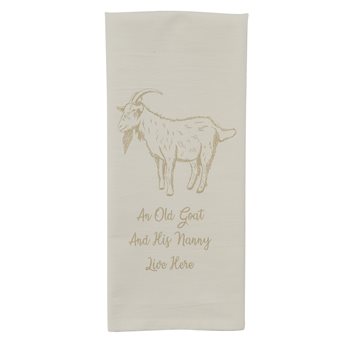 An Old Goat Printed Flour Sack Dishtowel