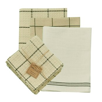 Five Farms 3 Dishtowel/1Dc Set Pine