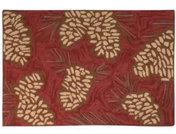 Pinecone Hooked Rug 24X36