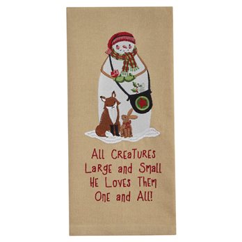 All Creatures Embroidered Dishtowel