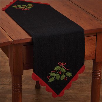 Yuletide Holly Felt Table Runner 10X35