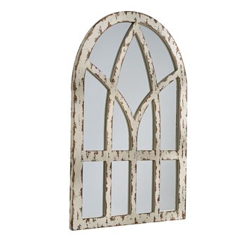 Cathedral Distressed Wood Mirror