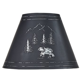 Black Bear Embossed Metal Lampshade 12"